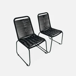 2er Set Gartenstühle mit Seilbespannung