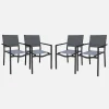 4er-Set Gartenstuhl stapelbar Aluminium und Textilene