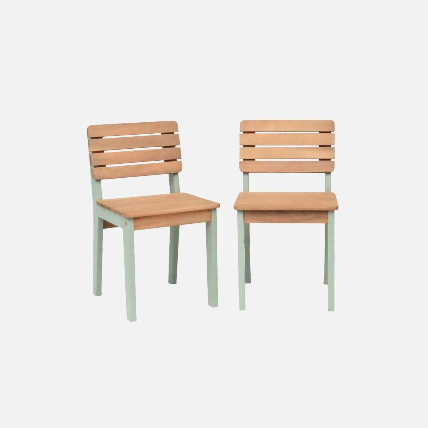 2er Set Holzstühle für Kinder, drinnen / draußen