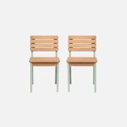2er Set Holzstühle für Kinder, drinnen / draußen