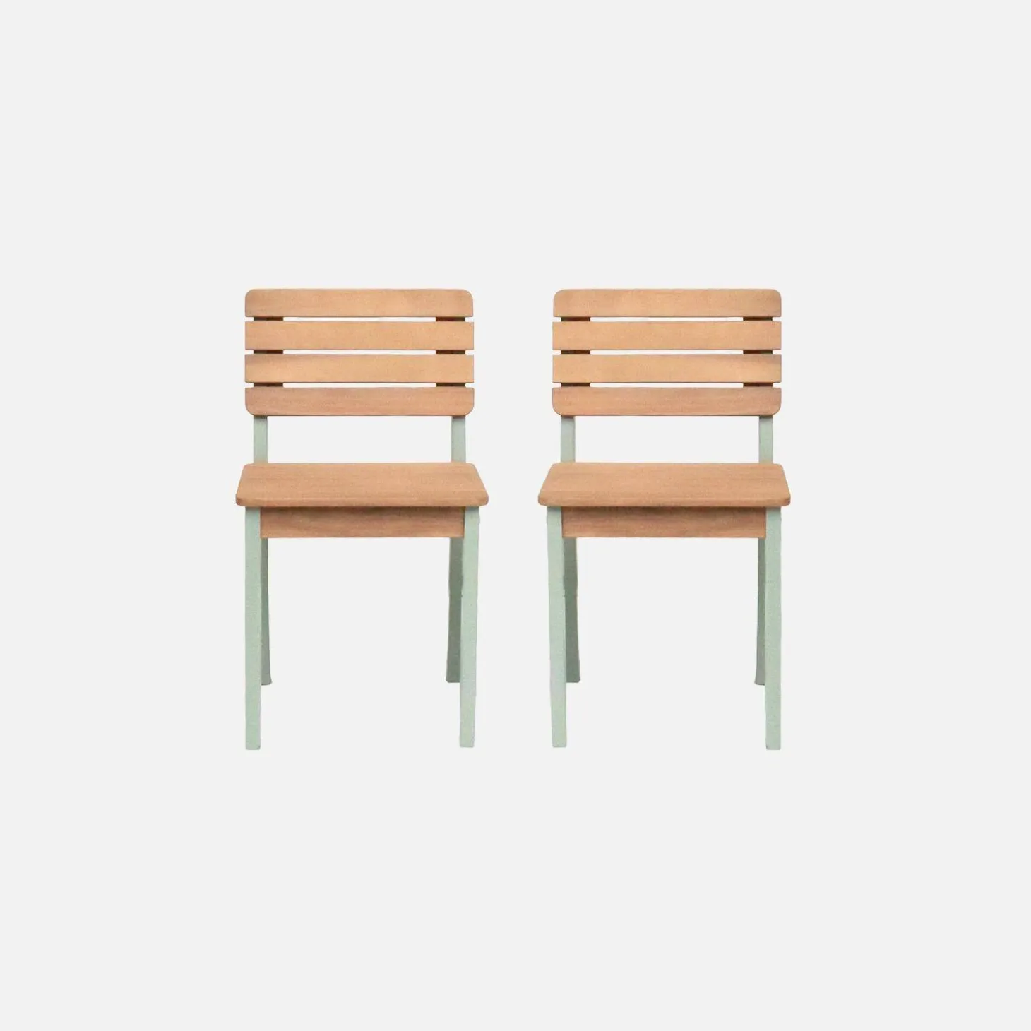 2er Set Holzstühle für Kinder, drinnen / draußen