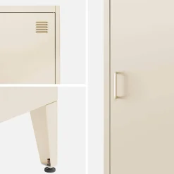 3er-Set industrielle Kleiderschränke aus Stahl mit 4 Ablageflächen