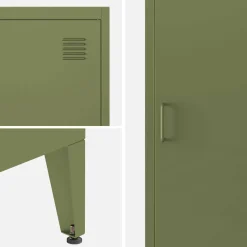 3er-Set industrielle Kleiderschränke aus Stahl mit 4 Ablageflächen