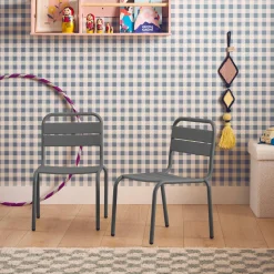 2er-Set Kinderstühle aus Metall