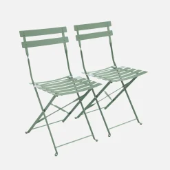 2er-Set klappbare Gartenstühle aus Stahl