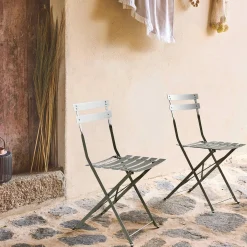 2er-Set klappbare Gartenstühle aus Stahl