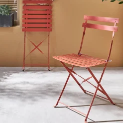 2er-Set klappbare Gartenstühle aus Stahl