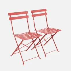 2er-Set klappbare Gartenstühle aus Stahl