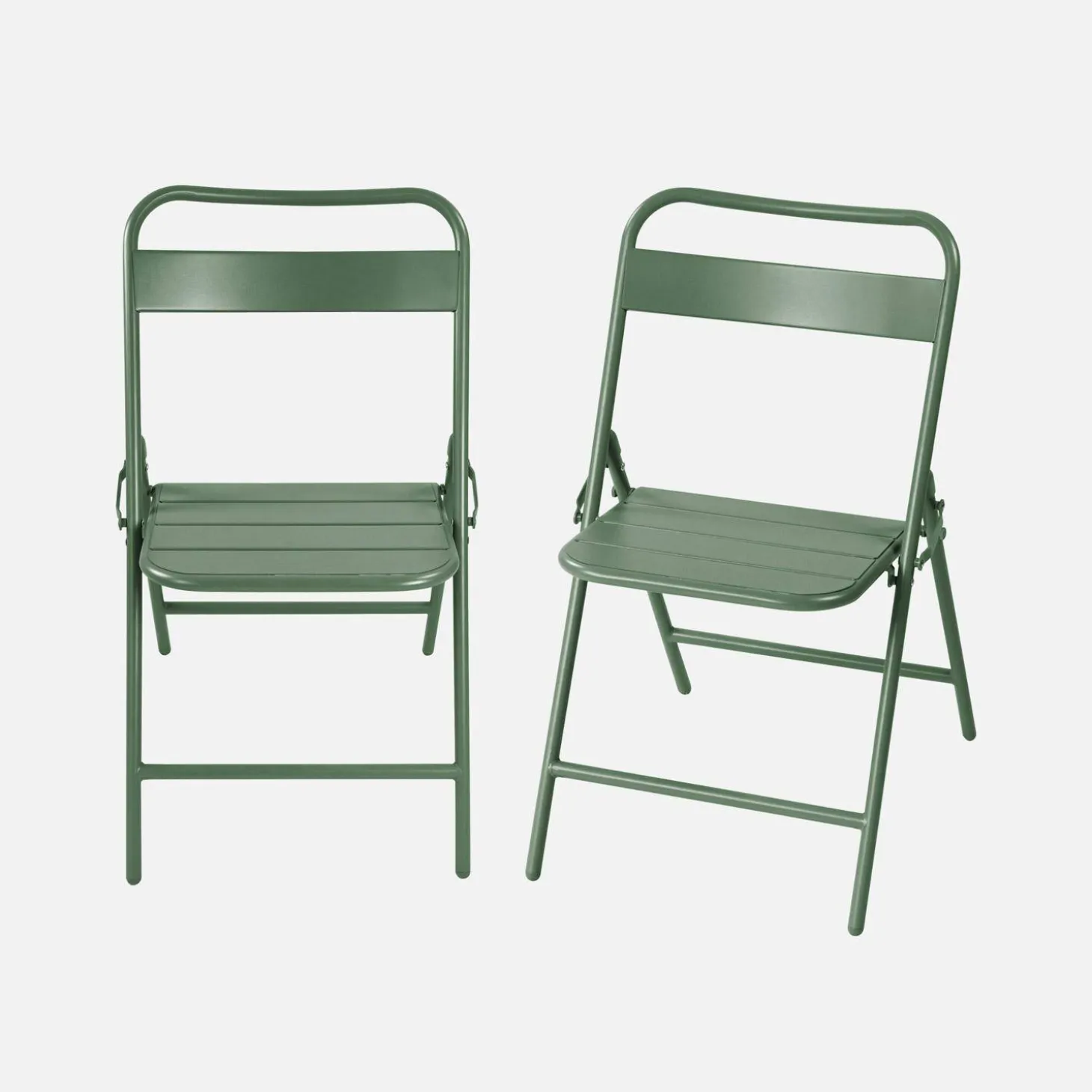 2er-Set klappbare Gartenstühle aus Stahl