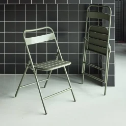 2er-Set klappbare Gartenstühle aus Stahl