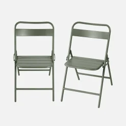 2er-Set klappbare Gartenstühle aus Stahl