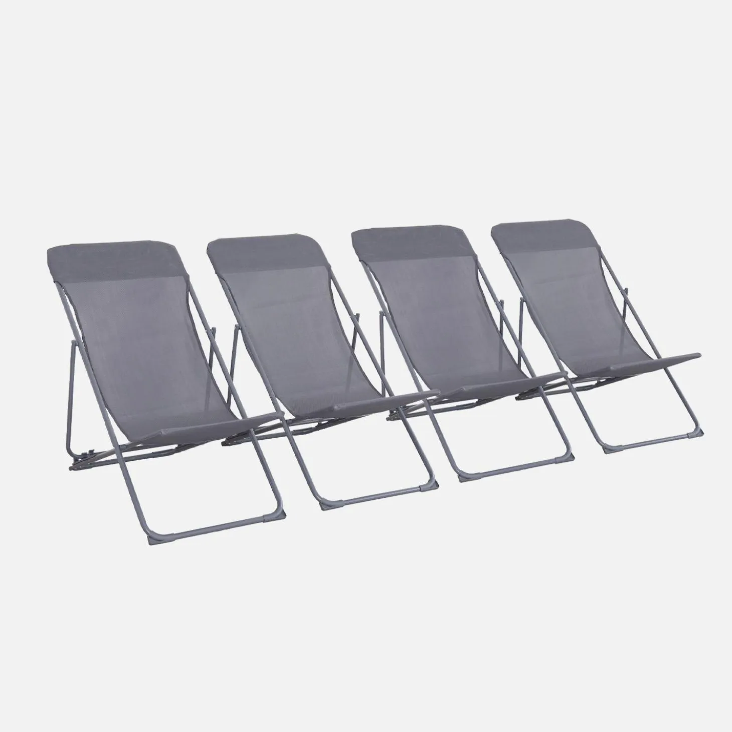4er-Set klappbare Liegestühle für den Garten
