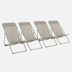 4er-Set klappbare Liegestühle für den Garten