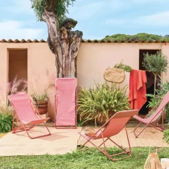 4er-Set klappbare Liegestühle für den Garten