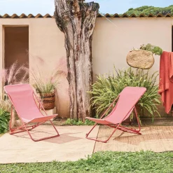 2er-Set klappbare Liegestühle für den Garten