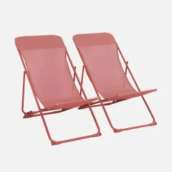 2er-Set klappbare Liegestühle für den Garten