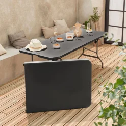2er-Set klappbare Partytische aus Kunststoff 180 cm