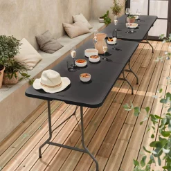 2er-Set klappbare Partytische aus Kunststoff 180 cm