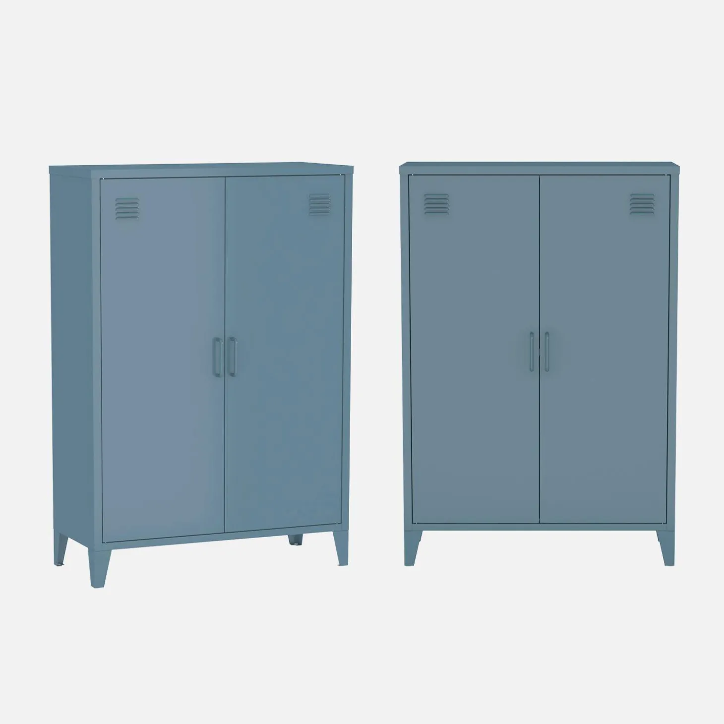 2er-Set Kommoden/Schränke aus Metall mit 2 Türen