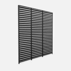3er-Set Lamellenwände 130 cm für bioklimatische Pergola Aluminium 3x4m Triomphe