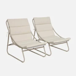 2er-Set Liegestühle aus Stahl