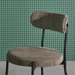 2er-Set Metallstühle mit Chenille-Bezug