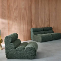 3er-Set modulare Lounge-Sessel mit Bezug im Alpaka-Look