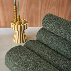 3er-Set modulare Lounge-Sessel mit Bezug im Alpaka-Look