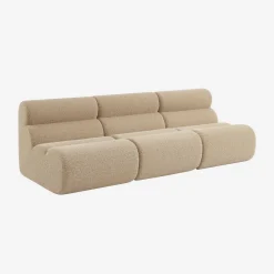 3er-Set modulare Lounge-Sessel mit Bezug im Alpaka-Look