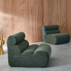 2er-Set modulare Lounge-Sessel mit Bezug im Alpaka-Look