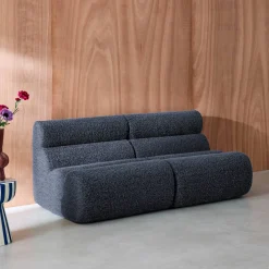 2er-Set modulare Lounge-Sessel mit Bezug im Alpaka-Look