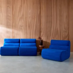 3er-Set modulare Lounge-Sessel mit Stoffbezug
