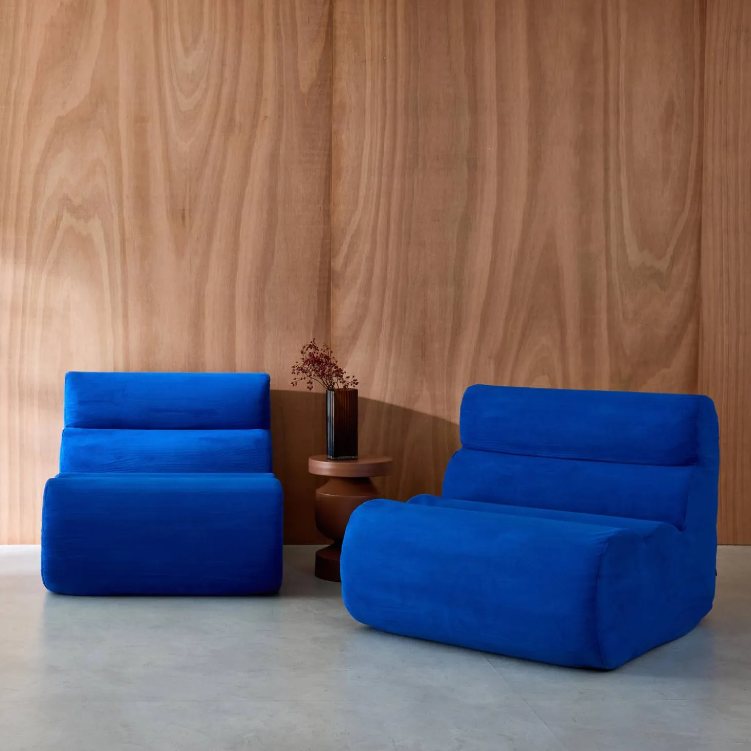 2er-Set modulare Lounge-Sessel mit Stoffbezug