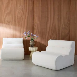 2er-Set modulare Lounge-Sessel mit strukturiertem Bouclé-Bezug