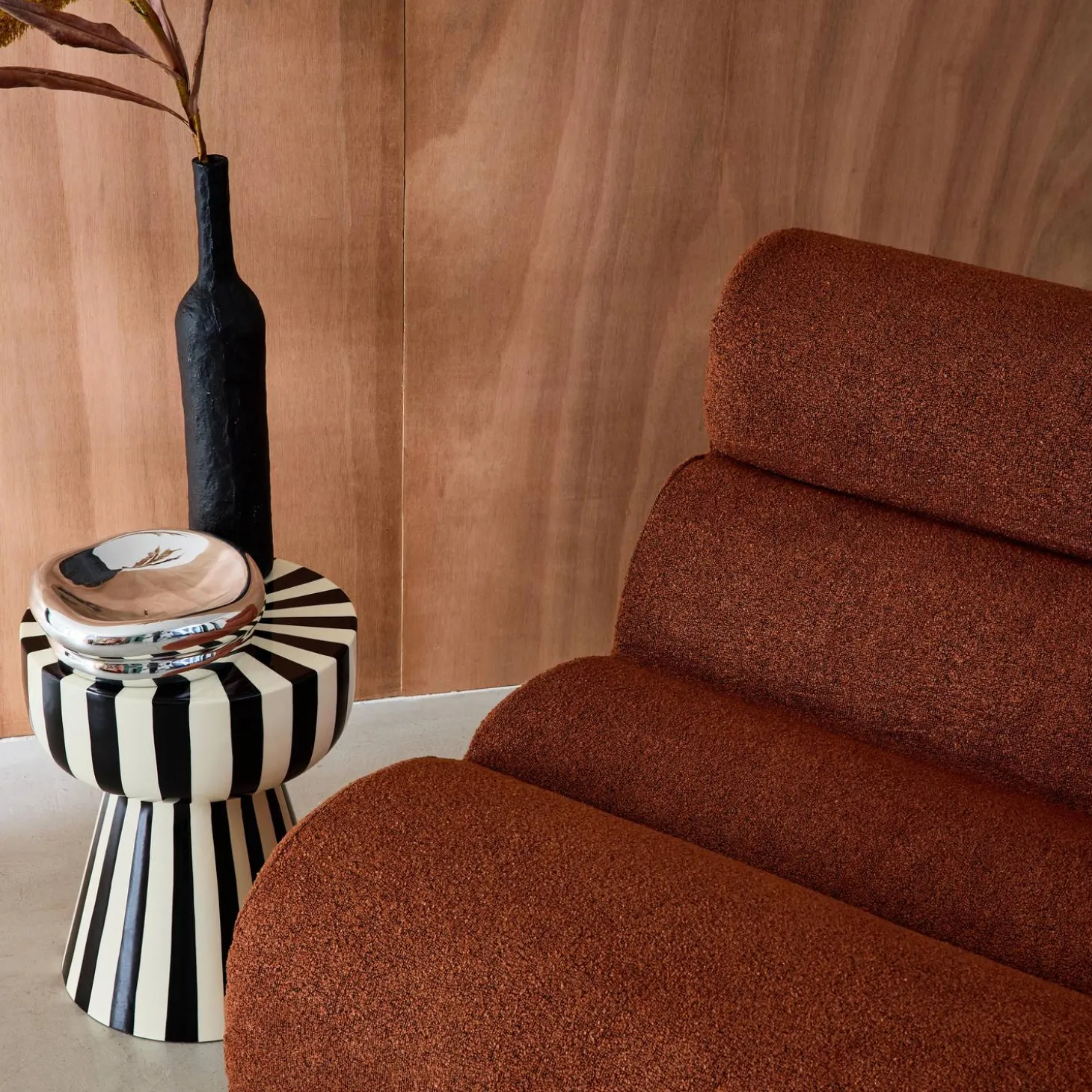 2er-Set modulare Lounge-Sessel mit strukturiertem Bouclé-Bezug
