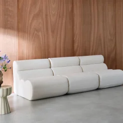 3er-Set modulare Lounge-Sessel mit strukturiertem Bouclé-Bezug