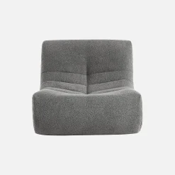 3er-Set modulare 1-Sitzer Sessel mit strukturiertem Bouclé-Bezug