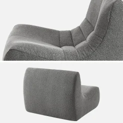 3er-Set modulare 1-Sitzer Sessel mit strukturiertem Bouclé-Bezug