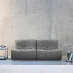 2er-Set modulare 1-Sitzer Sessel mit strukturiertem Bouclé-Bezug