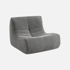 2er-Set modulare 1-Sitzer Sessel mit strukturiertem Bouclé-Bezug