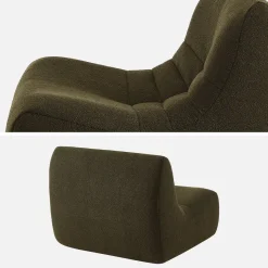 3er-Set modulare 1-Sitzer Sessel mit strukturiertem Bouclé-Bezug