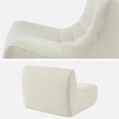 3er-Set modulare 1-Sitzer Sessel mit strukturiertem Bouclé-Bezug