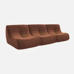 3er-Set modulare 1-Sitzer Sessel mit strukturiertem Bouclé-Bezug