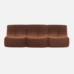 3er-Set modulare 1-Sitzer Sessel mit strukturiertem Bouclé-Bezug