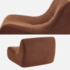 3er-Set modulare 1-Sitzer Sessel mit strukturiertem Bouclé-Bezug