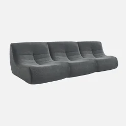 3er-Set modulare 1-Sitzer Sessel mit strukturiertem Bouclé-Bezug