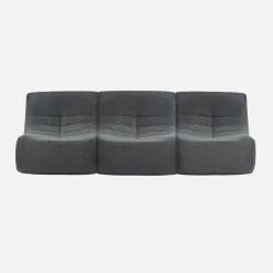 3er-Set modulare 1-Sitzer Sessel mit strukturiertem Bouclé-Bezug
