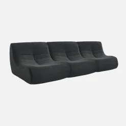 3er-Set modulare 1-Sitzer Sessel mit strukturiertem Bouclé-Bezug