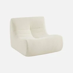 2er-Set modulare 1-Sitzer Sessel mit strukturiertem Bouclé-Bezug