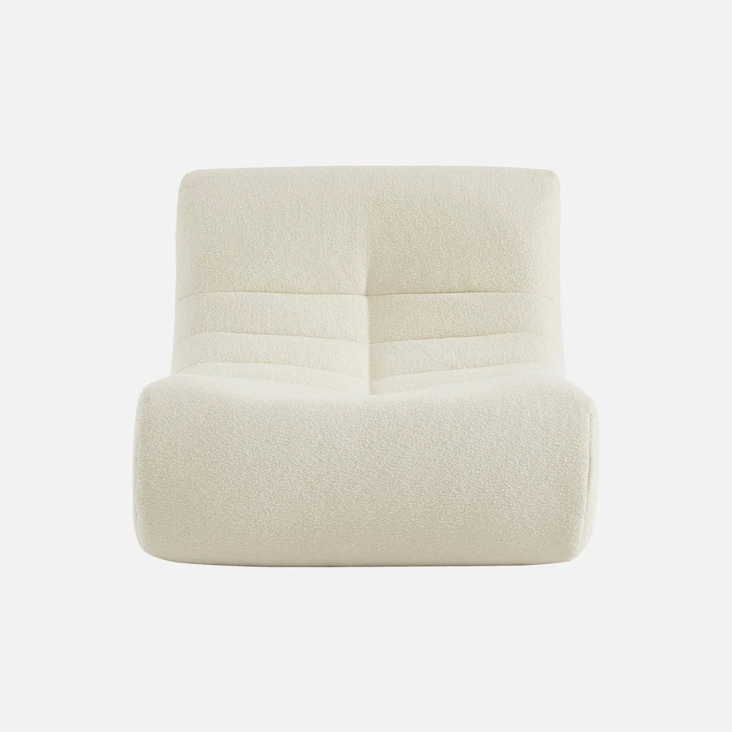 2er-Set modulare 1-Sitzer Sessel mit strukturiertem Bouclé-Bezug